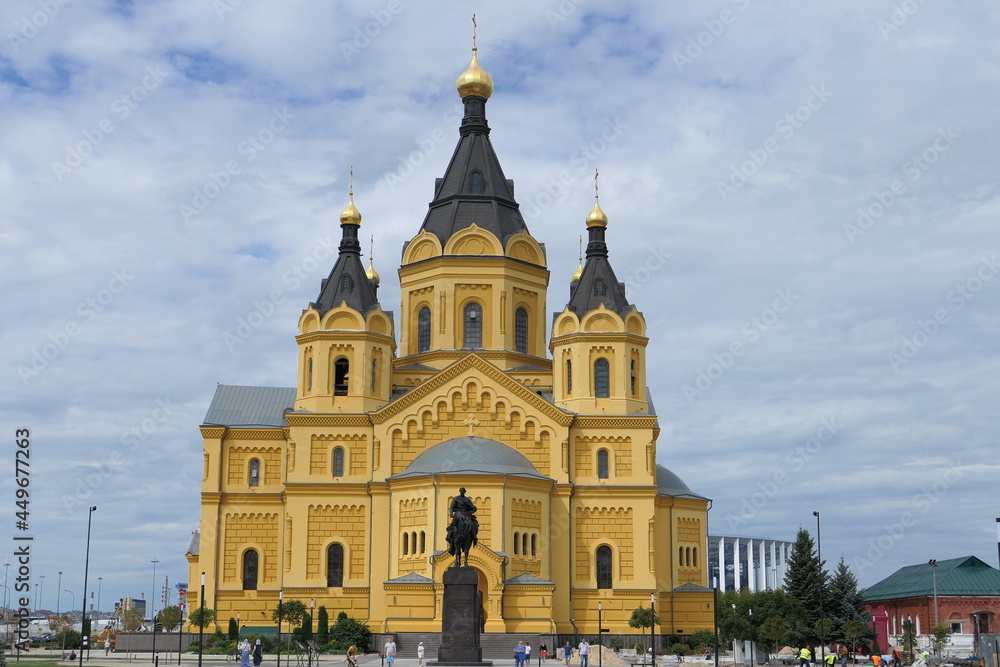 Nizhny Novgorod, Russia, st. Arrow 3a. 05.08.2021. Temple of Alexander Nevsky. Cathedral of the Holy Blessed Prince Alexander