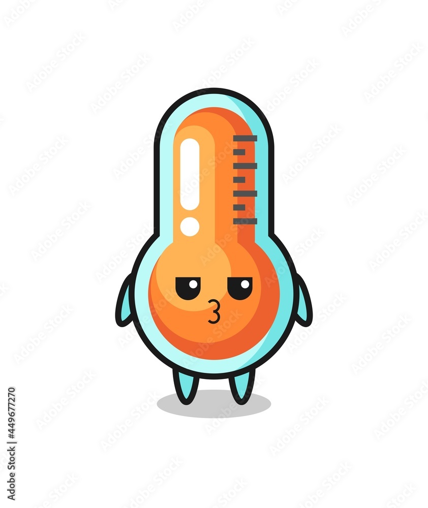 the bored expression of cute thermometer characters the bored expression of cute thermometer characters