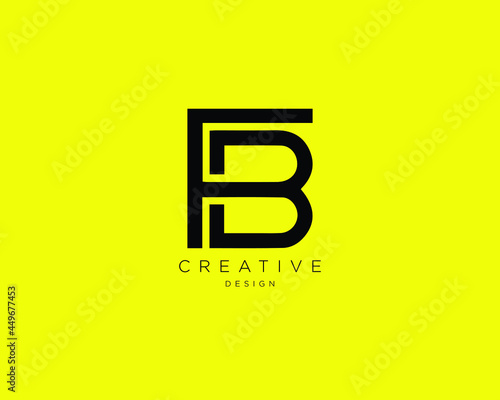 Creative and Minimalist Letter FB Logo Design Icon, Editable in Vector Format
