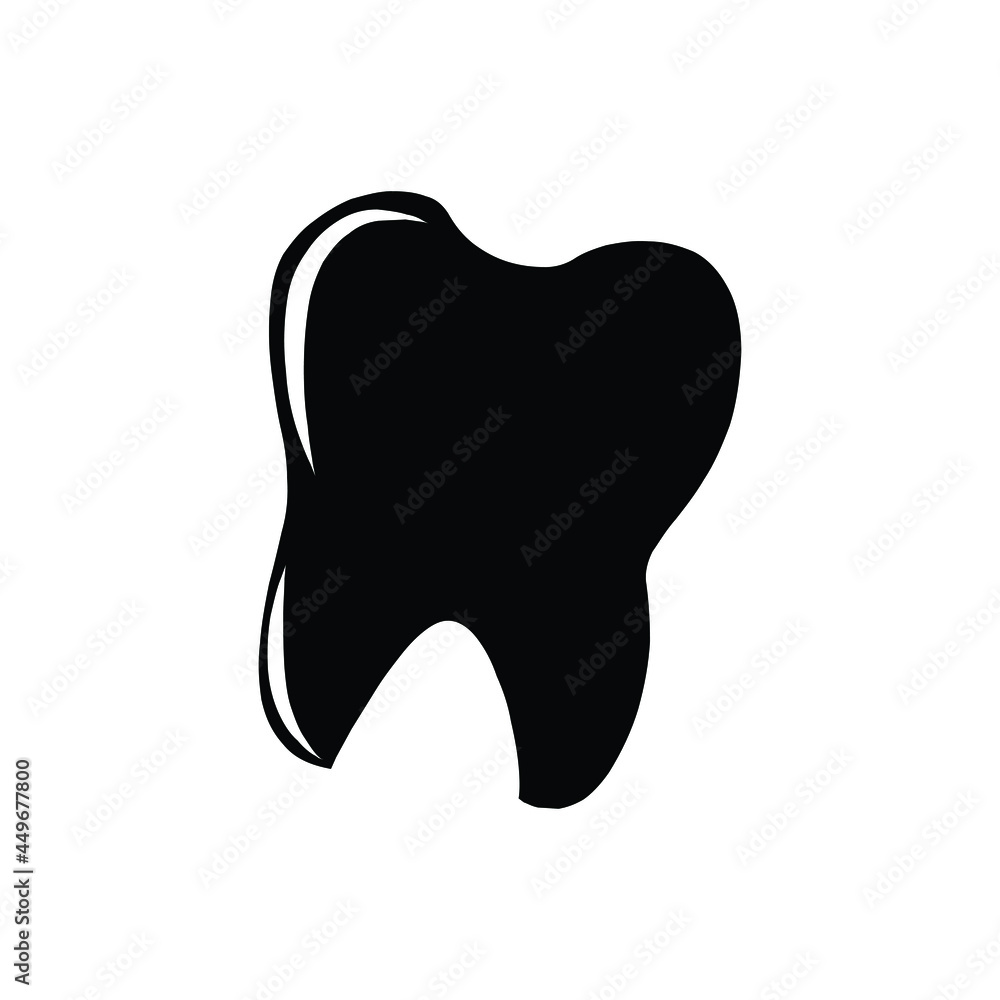Tooth Icon Black and White Vector Design for Health, Dental, and Logo. EPS 8 Editable Stroke Tooth Icon Black and White Vector Design for Health, Dental, and Logo. EPS 8 Editable Stroke