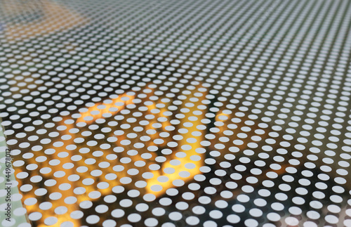 Ceramic fritted glass pattern texture uv protection for the building.