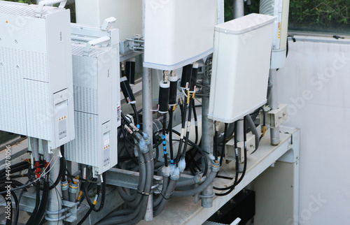 Wi-Fi transmitters network system Installed on the rooftop building.