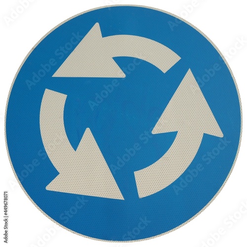 Free Download roundabout sign isolated over white - GFXLoad