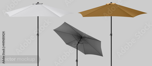 Sun protecting parasol mockup. Template. Illustration Isolated. Seashore pool hotel. 3D realistic design.