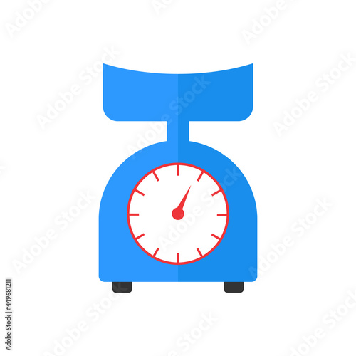Kitchen weighing-machine flat icon. Simple editable vector illustration usable for web and print items