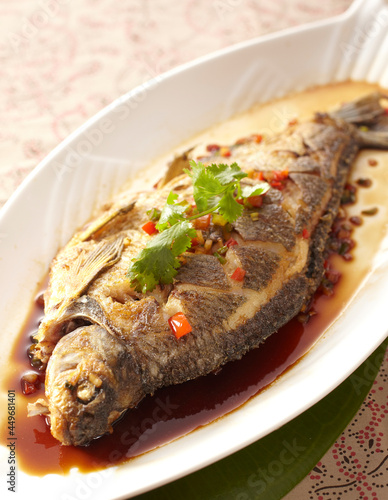 Delicious Chinese food, fried fish