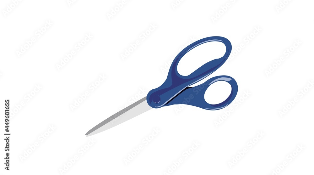 Blue Scissors. Vector isolated flat editable illustration of scissors Blue Scissors. Vector isolated flat editable illustration of scissors