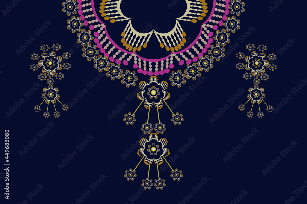 Flower necklace ethnic pattern