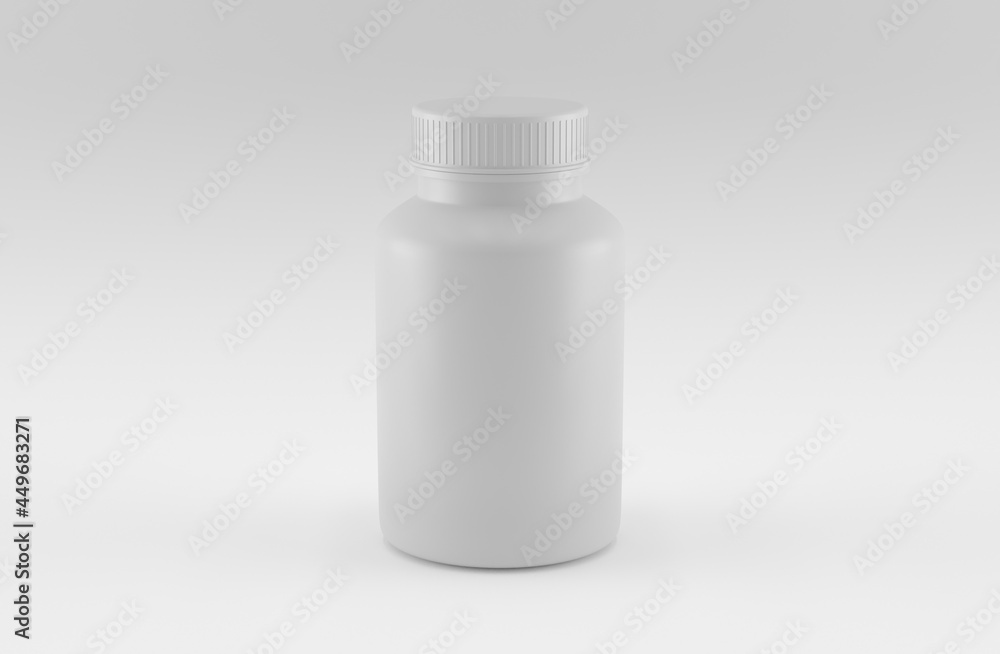 White plastic bottle with white background White plastic bottle with white background