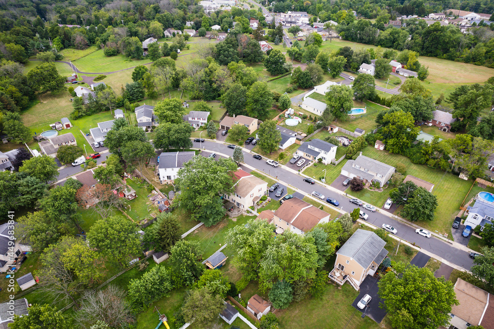 Aerial Landscape of Homes in Perkasie Pennsylvania 