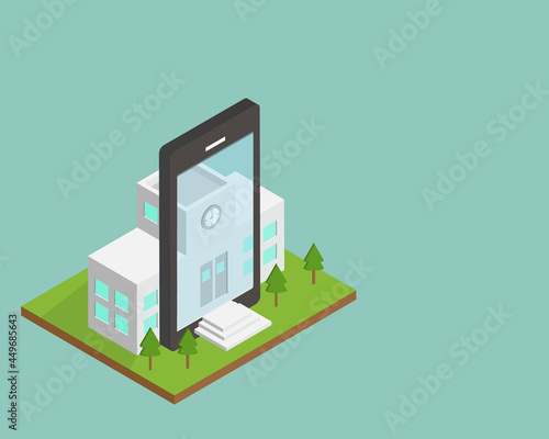 Hybrid Learning model for learning both from home and face to face with mobile phone