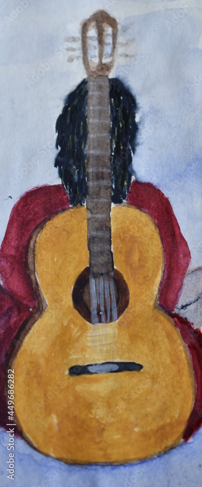 Guitarra (acuarela) Stock Illustration | Adobe Stock