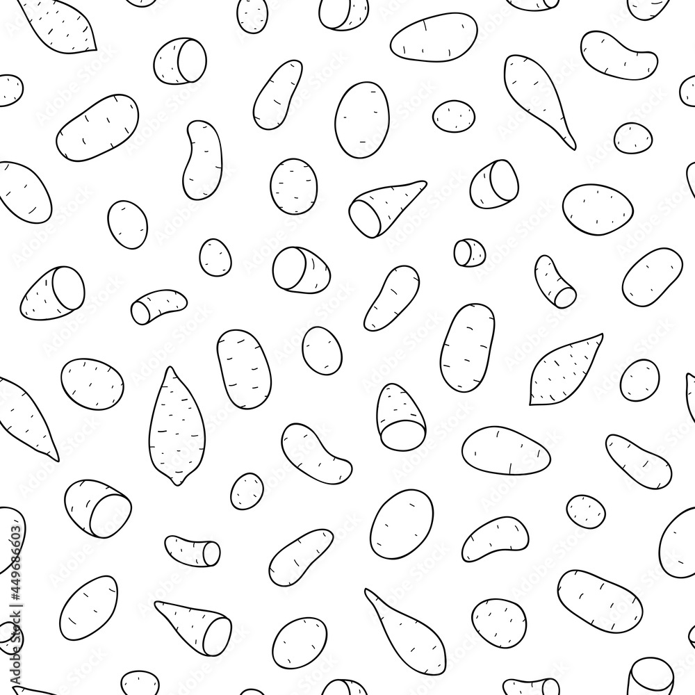 Seamless pattern with potatoes. Seamless pattern with potatoes.