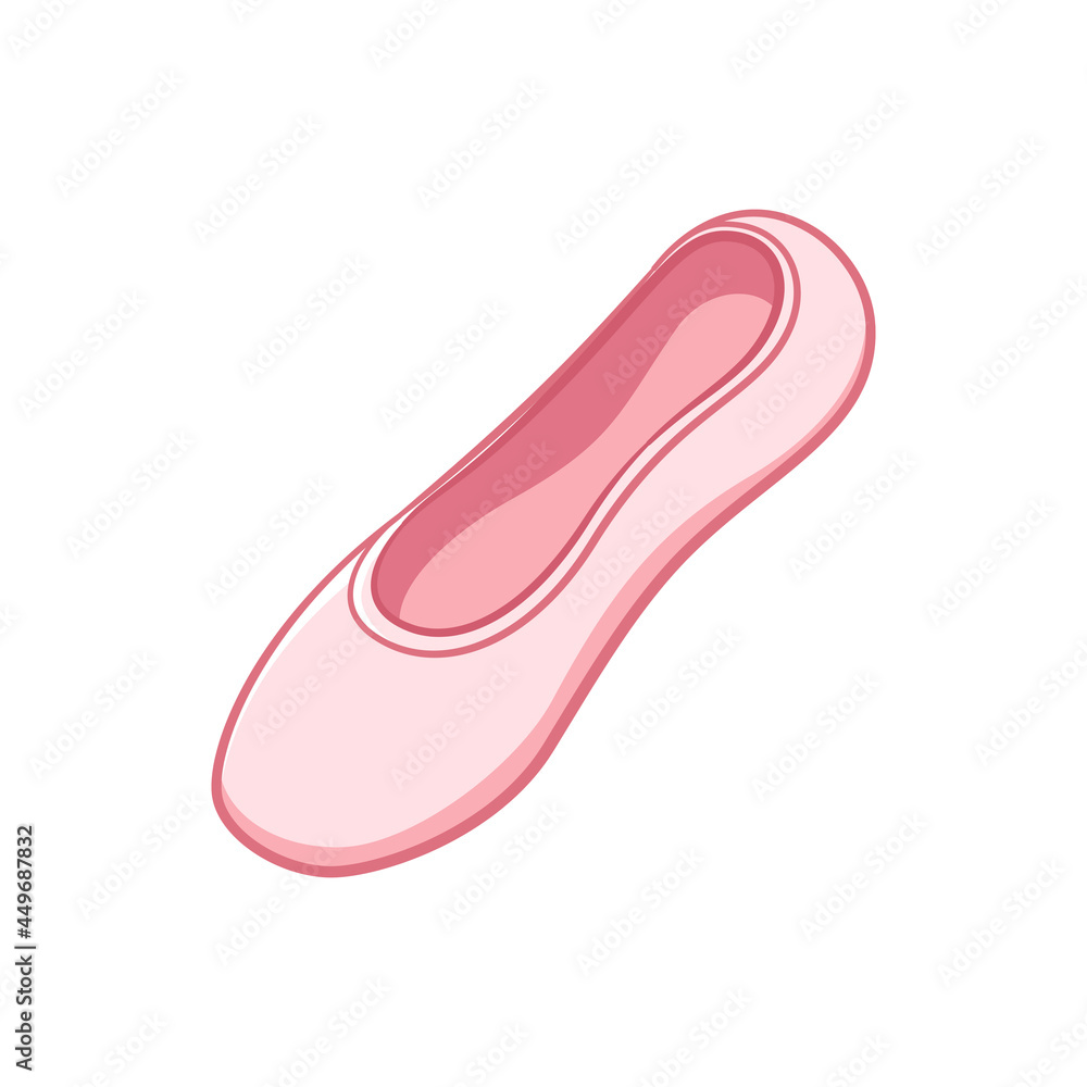 Single pink flat shoe clipart. Pointe shoes, ballet shoes simple flat vector illustration. Ballerina, ballet dancer footwear equipment sign symbol. Single pink flat shoe clipart. Pointe shoes, ballet shoes simple flat vector illustration. Ballerina, ballet dancer footwear equipment sign symbol.