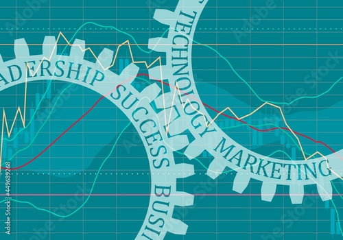 Business relative words on the mechanism of gears.