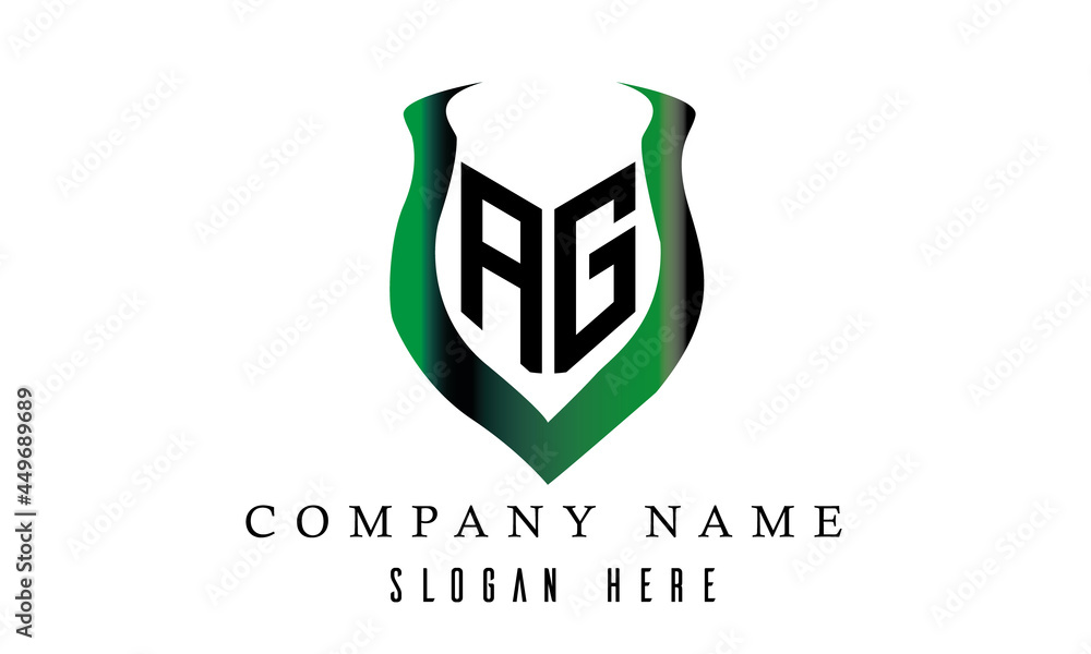 AG shield latter logo design AG shield latter logo design