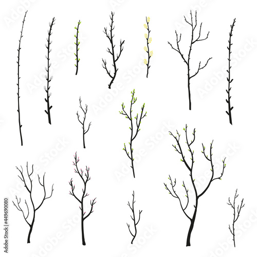 Doodle spring twigs set.
