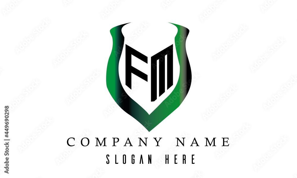 FM shield latter logo design FM shield latter logo design