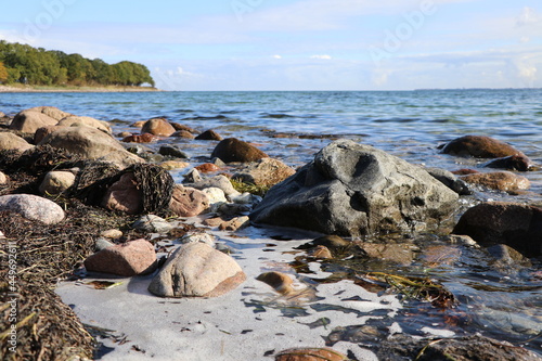 Close up of rocks on the Baltic Sea beach