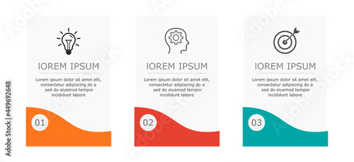 Business infographic Vector with 3 steps. Used for presentation,information,education,connection,marketing, project,strategy,technology,learn,brainstorm,creative,growth,abstract,stairs,idea,text,work.