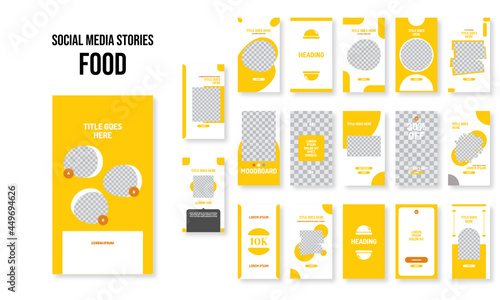 Set of editable social media instagram stories food design vector template ai & eps 10