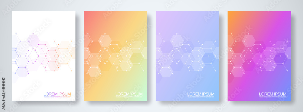 Abstract geometric background with hexagons shape pattern for a business brochure or cover book, page layout, flyer design, and poster template