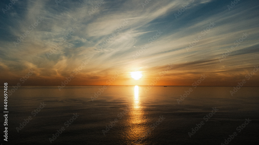 Sunset view over the Atlantic Ocean