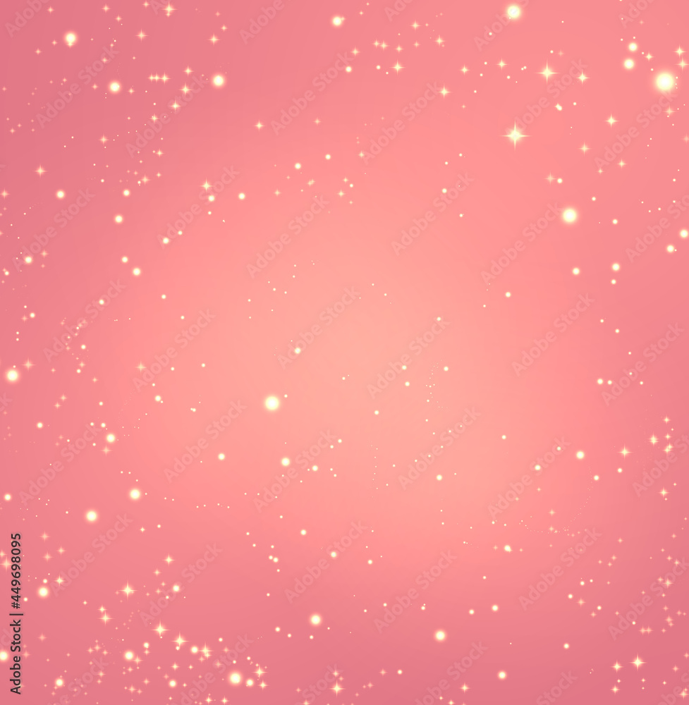 fantastic romantic cute pink sparkling background with stars and place for text
