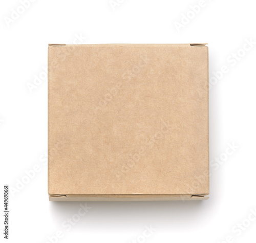 Top view of blank small brown paper box © Coprid