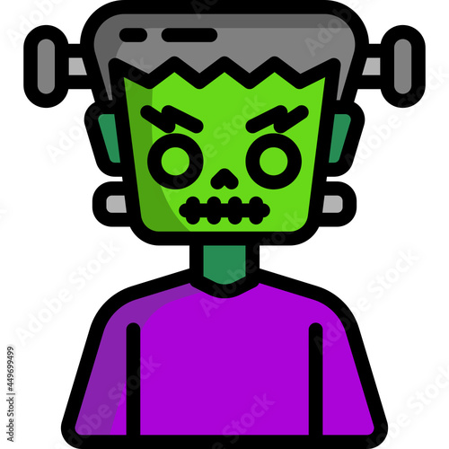 frankestein line icon