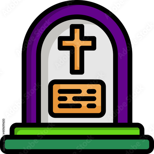 tomb line icon