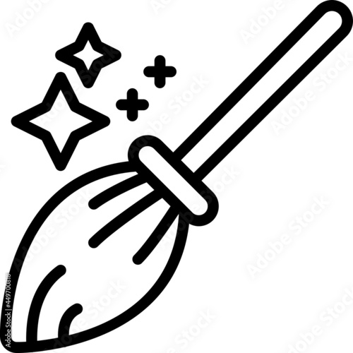 broom line icon