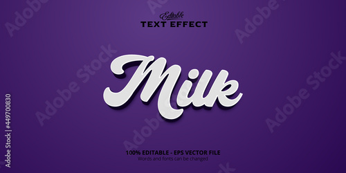 Stampa su Tela Editable text effect, Milk text