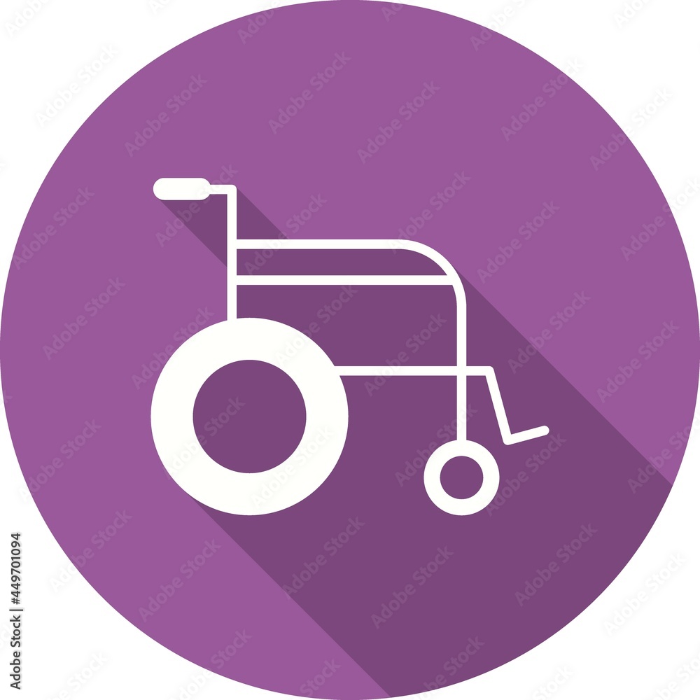 Wheel Chair Glyph Shadow Vector Icon Design Wheel Chair Glyph Shadow Vector Icon Design