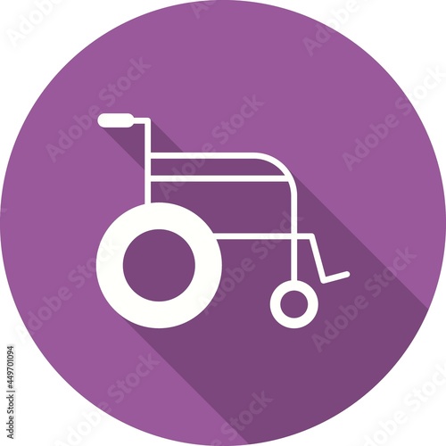 Wheel Chair Glyph Shadow Vector Icon Design