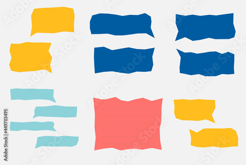 Free Download Set of abstract zigzag bubble chat message in flat style design. - GFXLoad