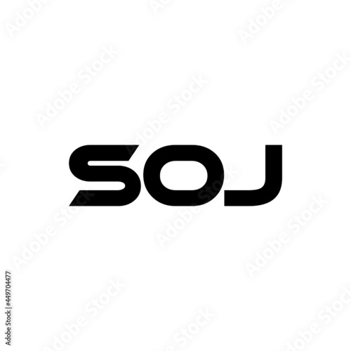 SOJ letter logo design with white background in illustrator, vector logo modern alphabet font overlap style. calligraphy designs for logo, Poster, Invitation, etc.