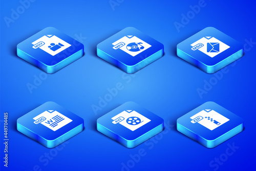 Set ZIP file document, MOV, AVI, DOC, MP3 and MSG icon. Vector