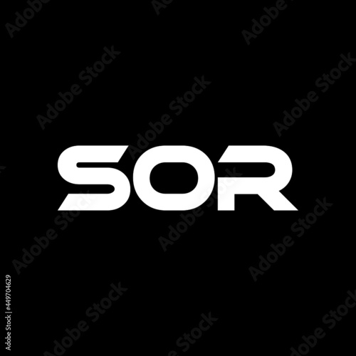 SOR letter logo design with black background in illustrator, vector logo modern alphabet font overlap style. calligraphy designs for logo, Poster, Invitation, etc.