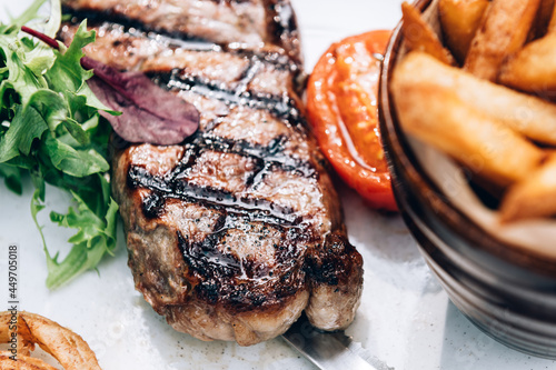 Sirloin Steak, dininig in the pub photo