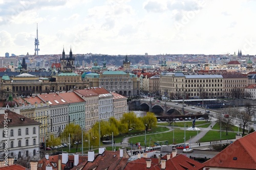 Wallpaper Mural High angle view of historical sights in Prague, capital of the Czech Republic. Torontodigital.ca