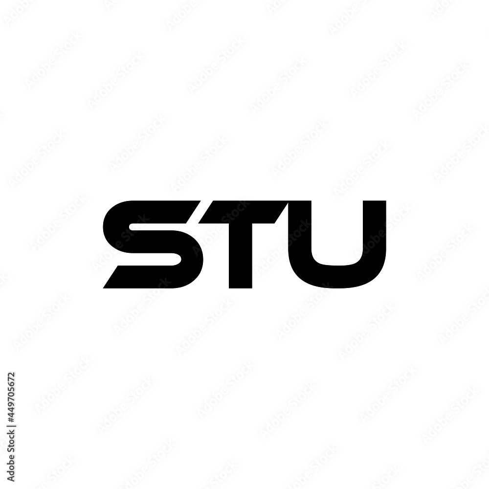 STU letter logo design with white background in illustrator, vector logo modern alphabet font overlap style. calligraphy designs for logo, Poster, Invitation, etc.