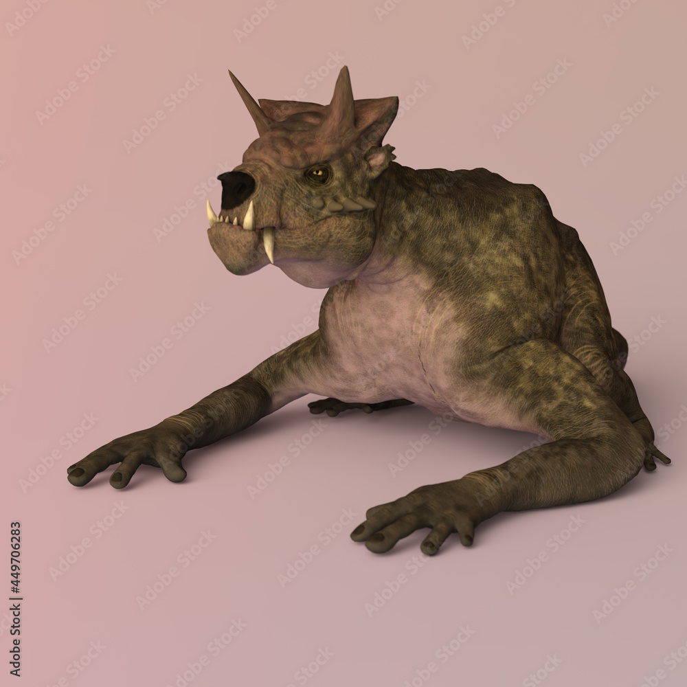 Fototapeta premium 3d-illustration of an isolated four-handed fantasy creature
