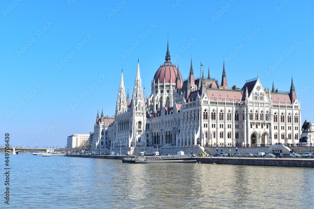 Hungarian Parliament Building also known as the Parliament of Budapest, This place is the seat of the National Assembly of Hungary. Located along the Danube River.