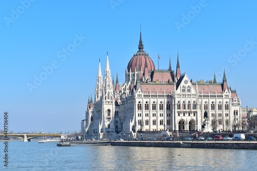 Hungarian Parliament Building also known as the Parliament of Budapest, This place is the seat of the National Assembly of Hungary. Located along the Danube River. © PRANGKUL