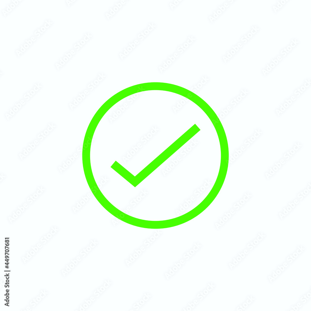 Check mark green line icons. Vector illustration. - Vector Check mark green line icons. Vector illustration. - Vector
