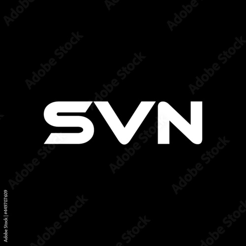 SVN letter logo design with black background in illustrator, vector logo modern alphabet font overlap style. calligraphy designs for logo, Poster, Invitation, etc. photo
