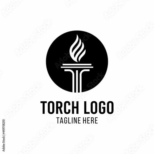 Torch Logo Design Inspiration With Law Icon and Shield