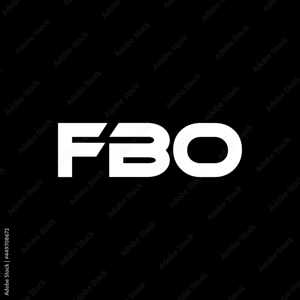 FBO letter logo design with black background in illustrator, vector ...