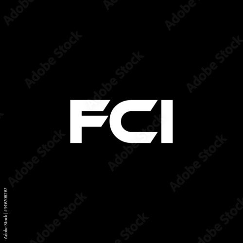 FCI letter logo design with black background in illustrator, vector logo modern alphabet font overlap style. calligraphy designs for logo, Poster, Invitation, etc. photo